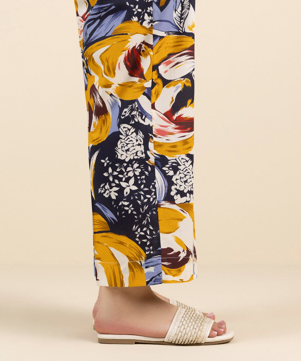 Woman - Multi Printed Cambric Straight Pants