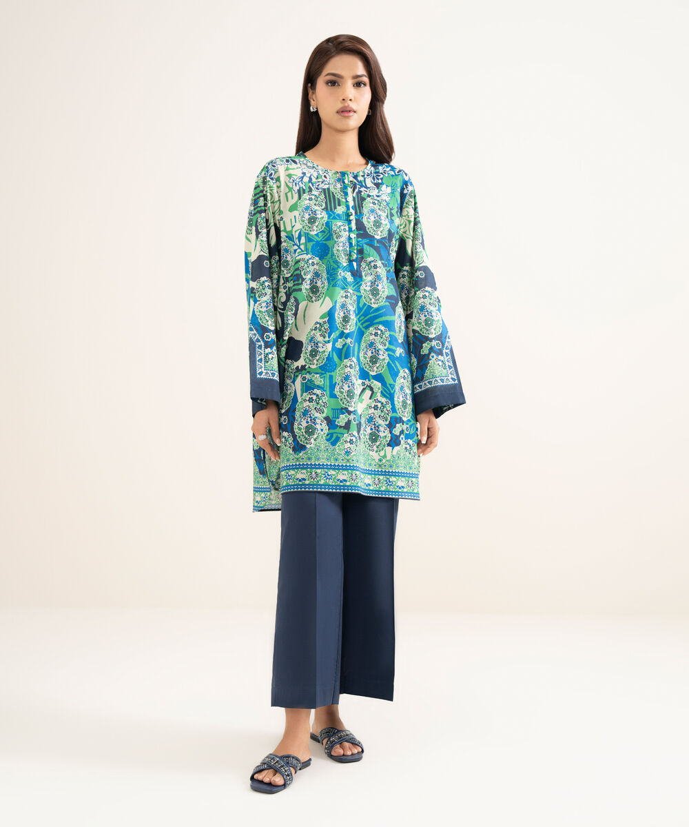 Women's RTW Lawn Printed Multi Straight Shirt