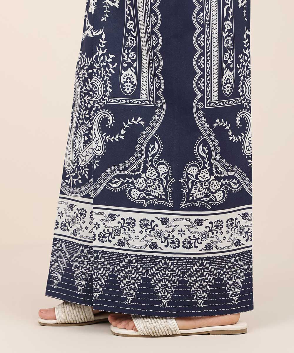 Women's RTW Cambric Blue Printed Culottes