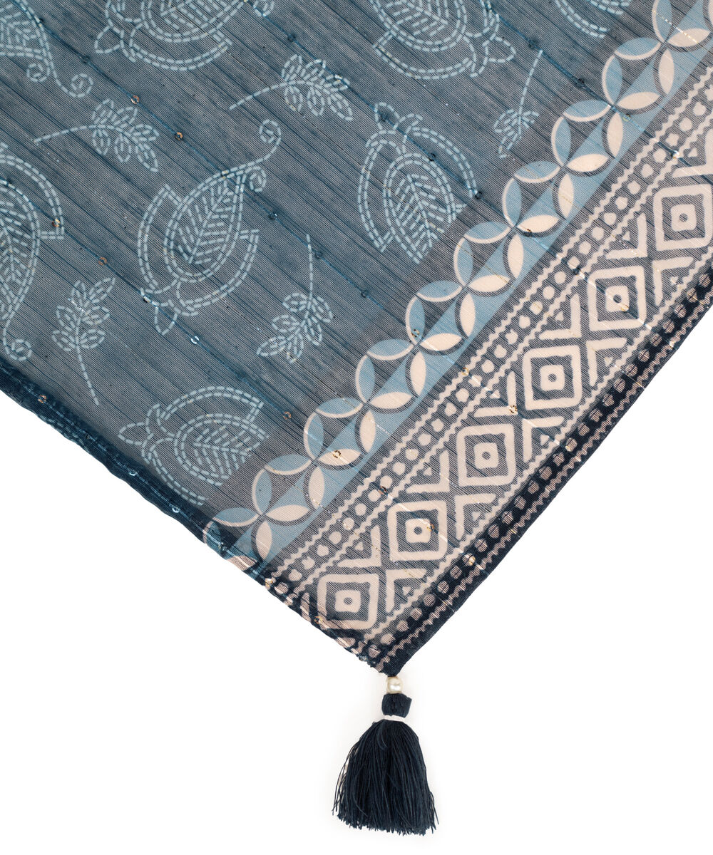 Manaar Blue Printed Dupatta