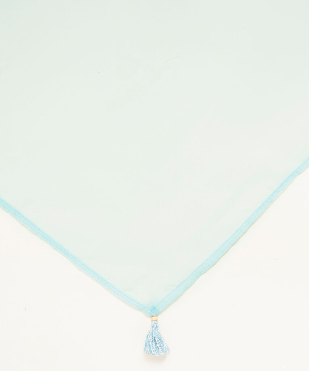 Blended Organza Solid Blue Dupatta