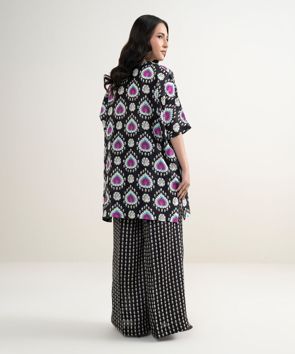 Women's RTW Habotia Grip Printed Black 2 Piece Suit