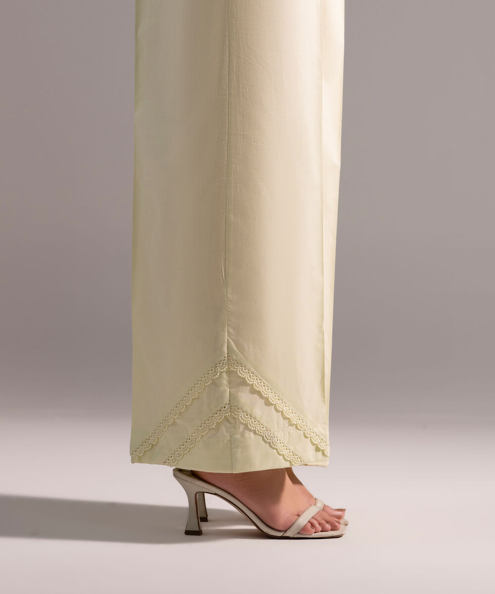 Women's RTW Cambric Solid Pale Green Culottes