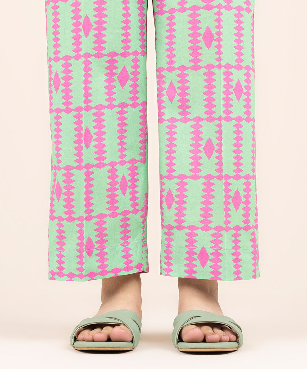 Woman - Multi Printed Cambric Straight Pants
