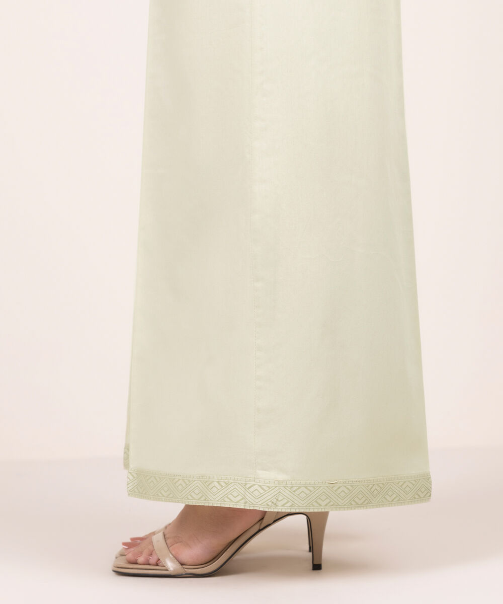 Women's RTW Cambric Solid Beige Flared Pants