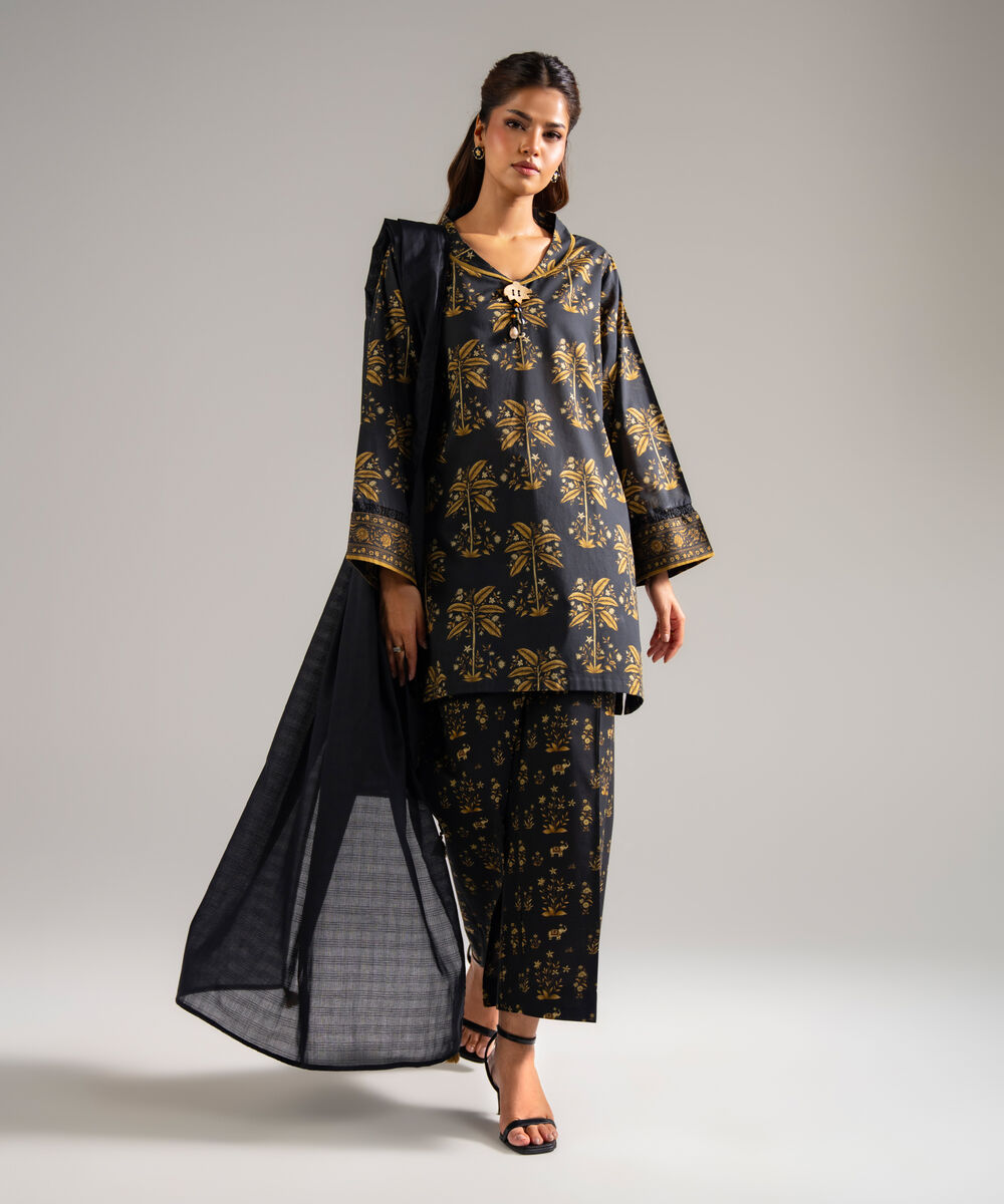 Textured Voile Solid Black Dupatta