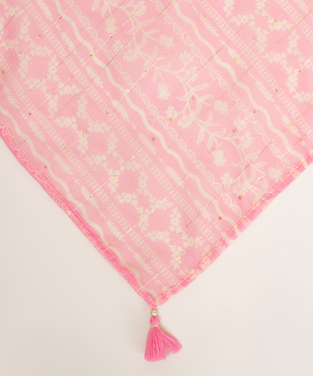 Manaar Pink Printed Dupatta