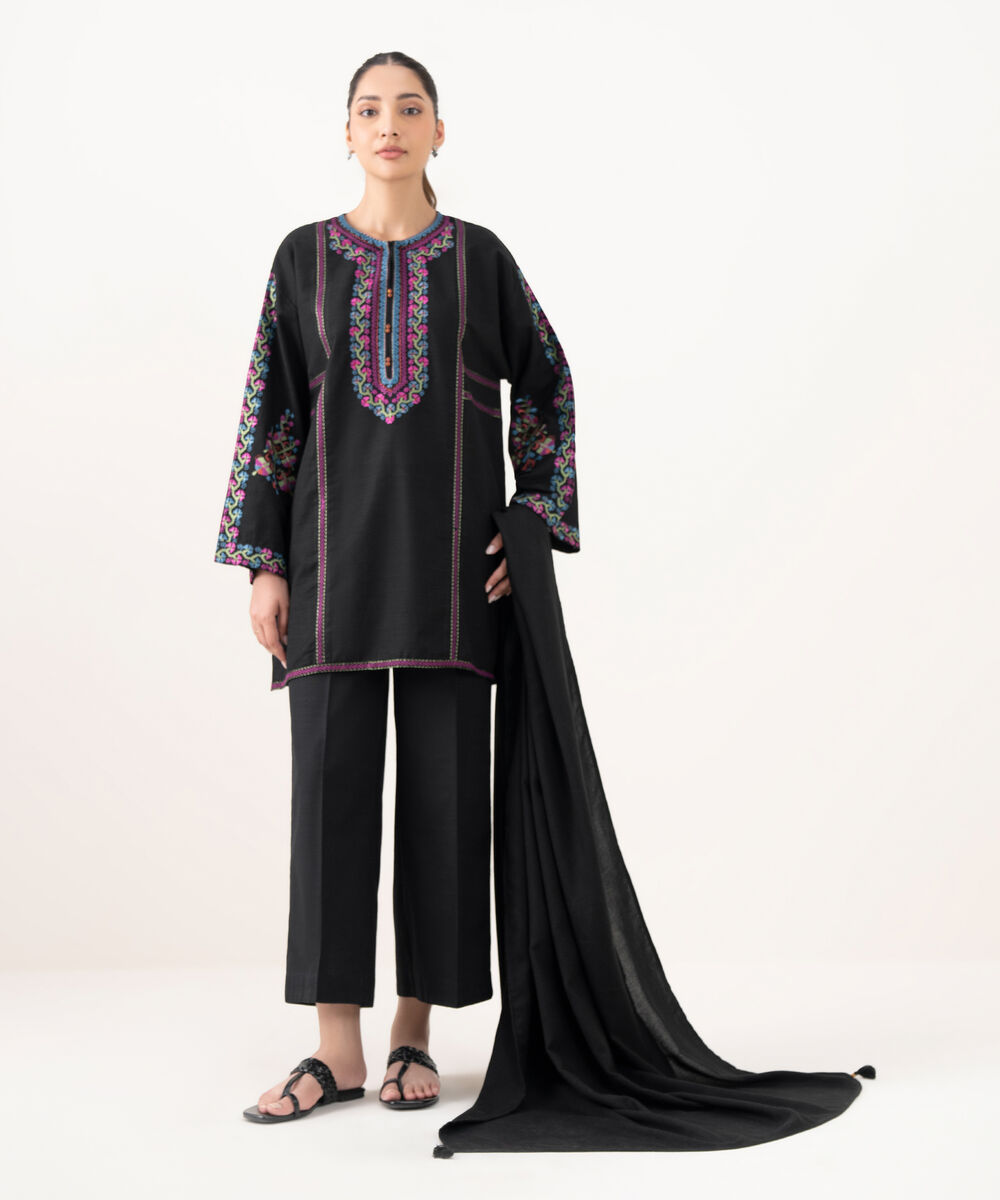 Fine Voile Solid Black Dupatta