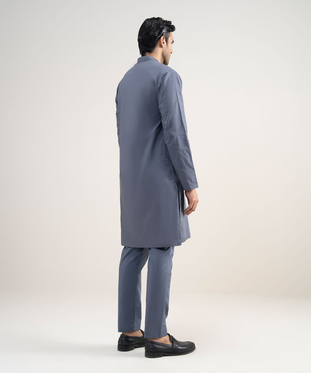 Men's Stitched Premium Cotton Dark Grey Suit