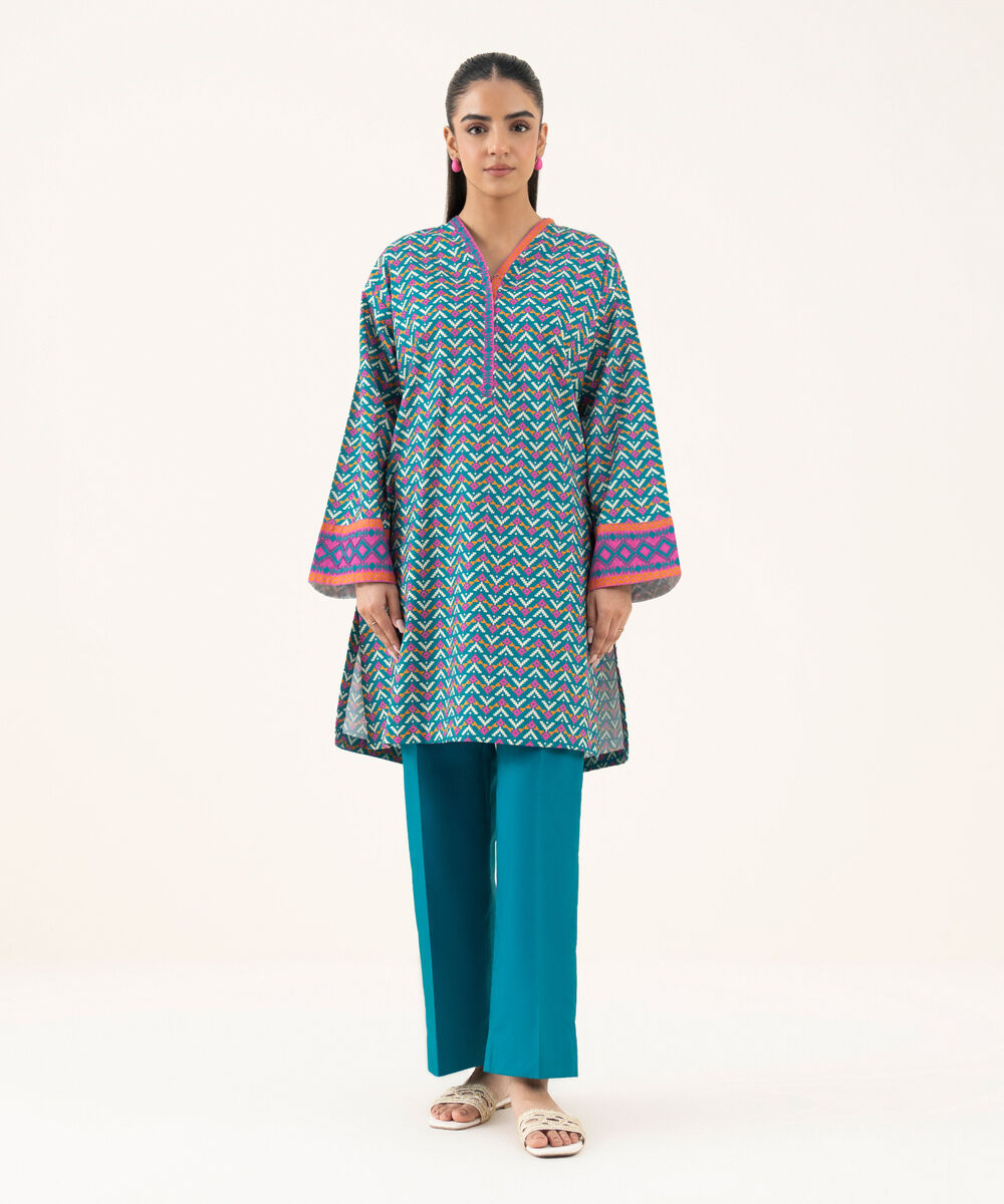 Women's Unstitched Lawn Printed Multi Two Piece Suit