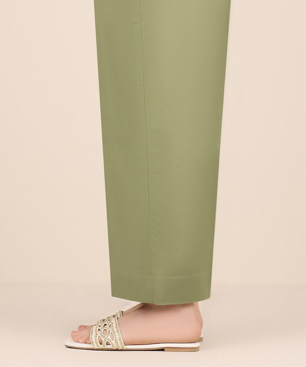 Women's RTW Cambric Green Solid Culottes