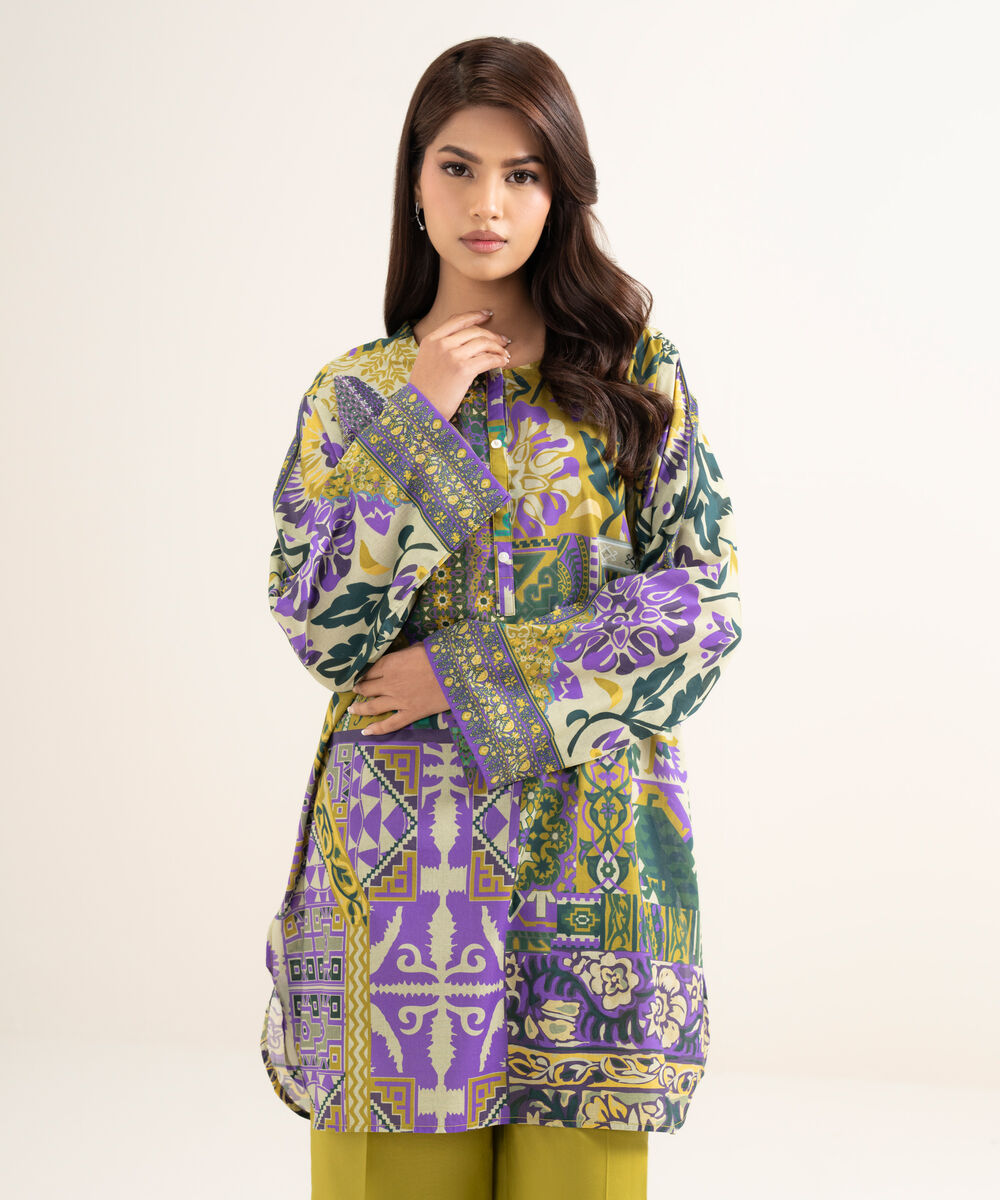 Women's RTW Lawn Printed Multi Straight Shirt