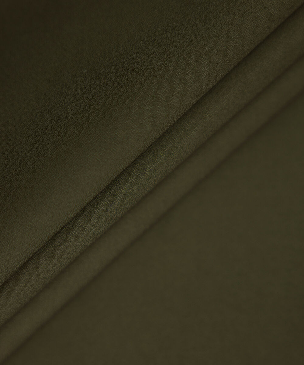 Men's Unstitched oil green premium cotton crepe Suit