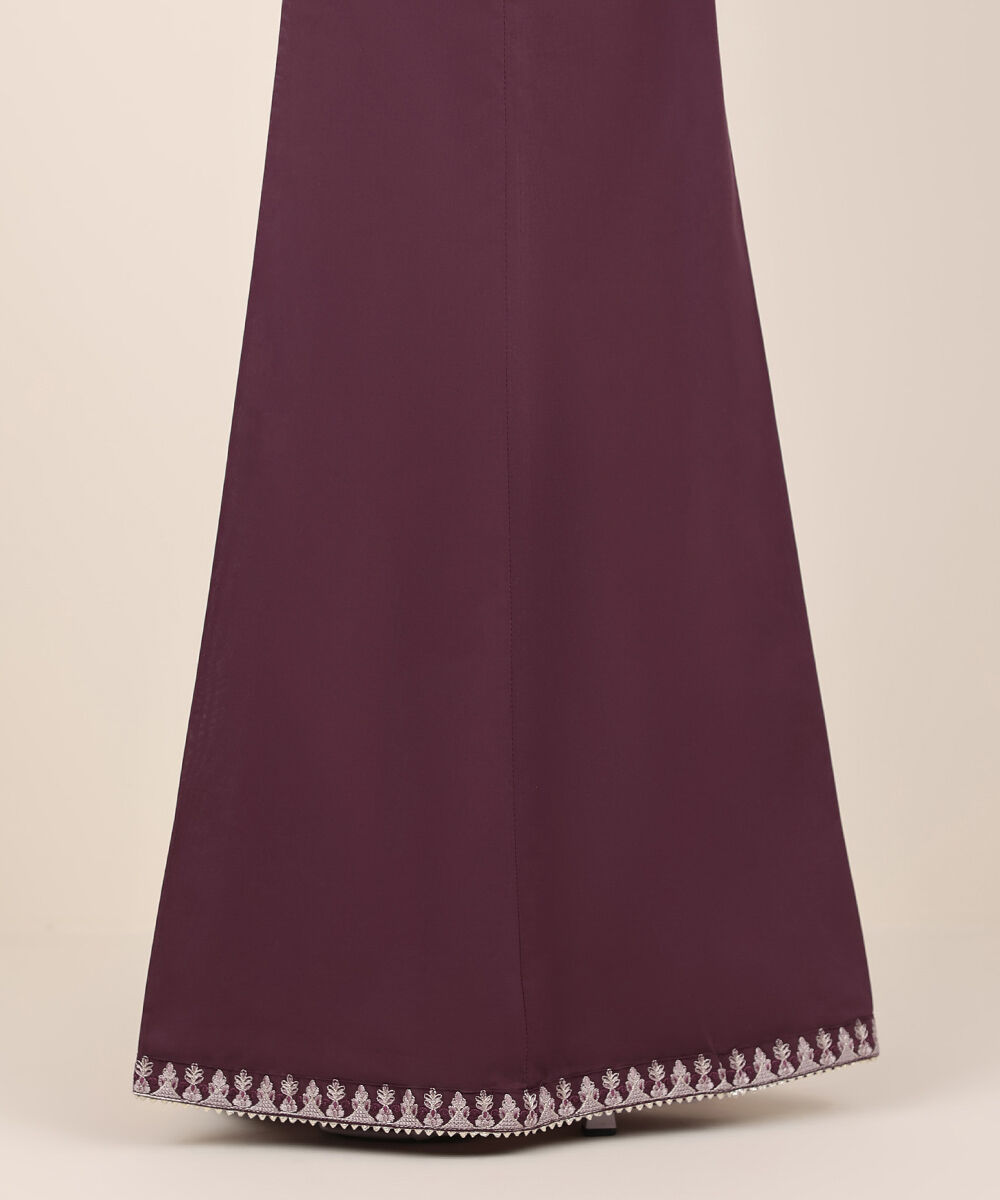 Women's RTW Cambric Purple Embroidered Sharara