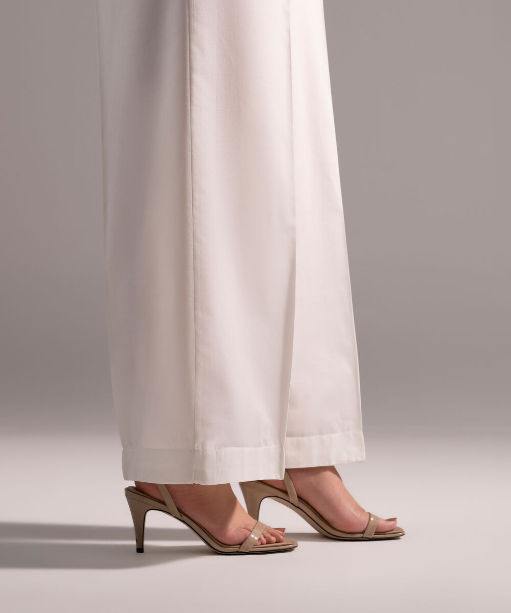 Women's RTW Cambric Solid White Culottes
