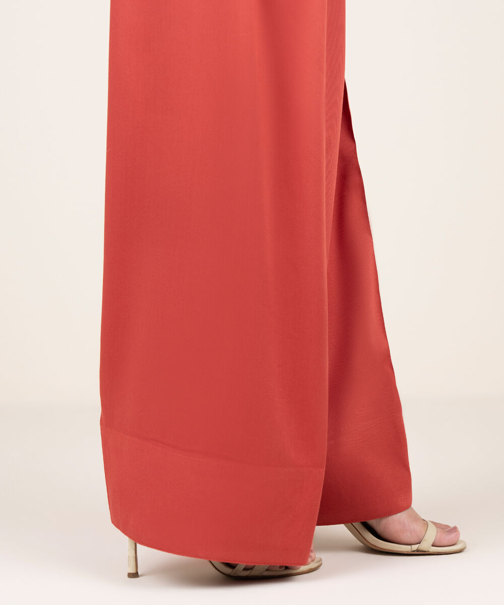 Women's RTW Bedford Solid Rust Farshi Shalwar