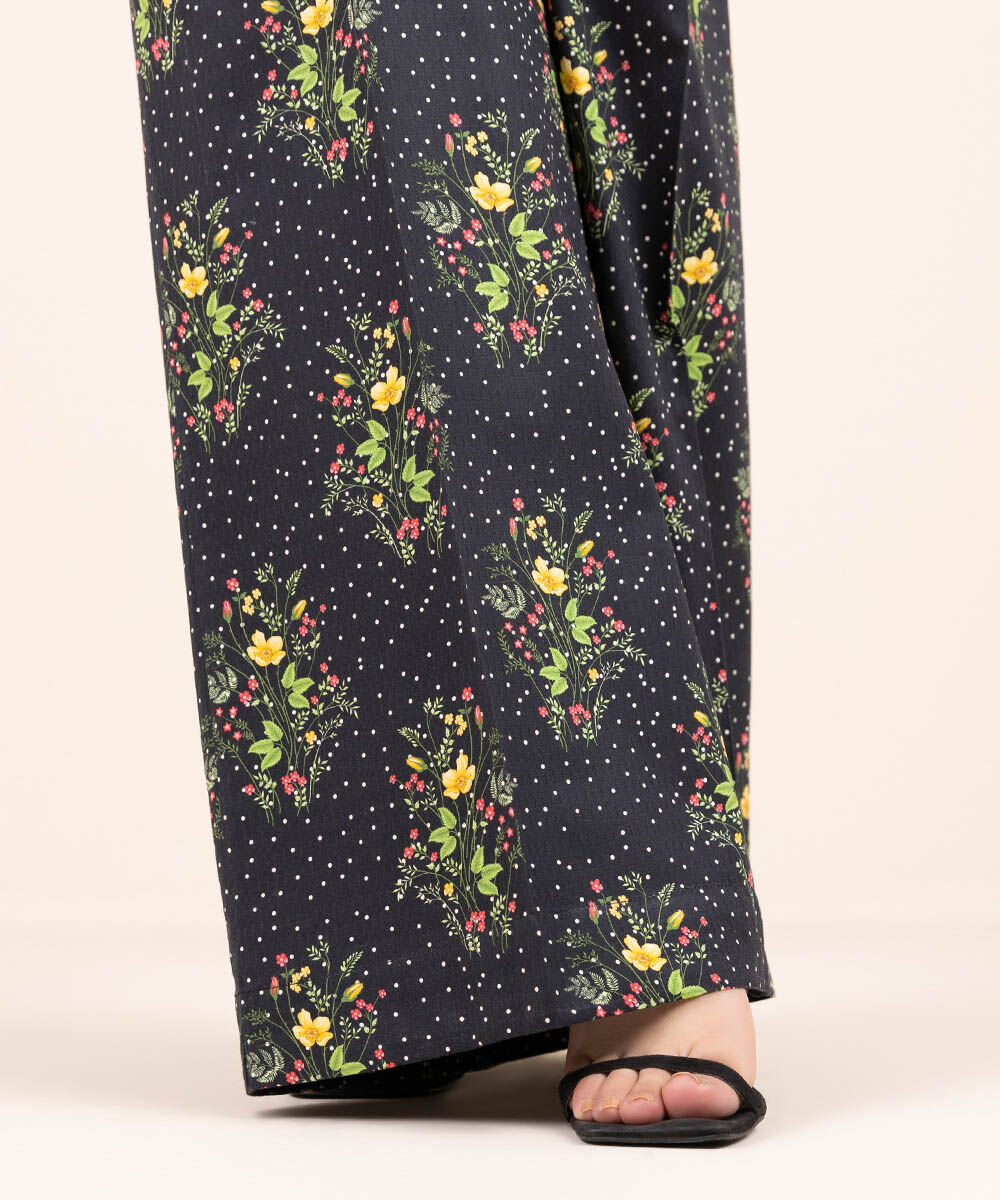 Woman - Multi Printed Cotton Flared Pants