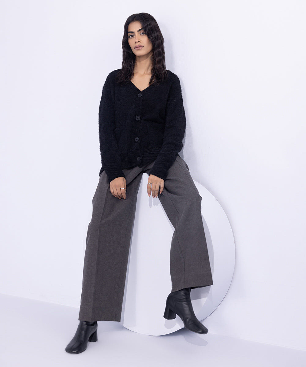 Woman - Black Soft Touch Knit Cardigan