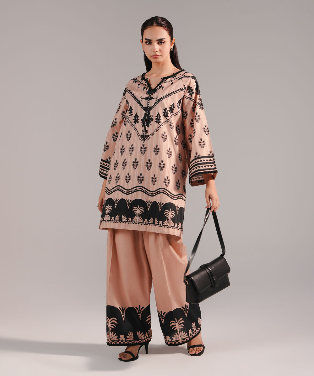 Women's RTW Leno Kara Printed Dusty Pink Straight Shirt