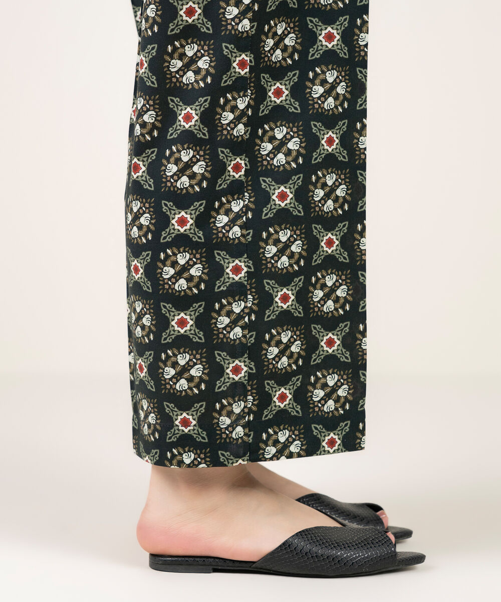 Women's RTW Cambric Printed Black Culottes