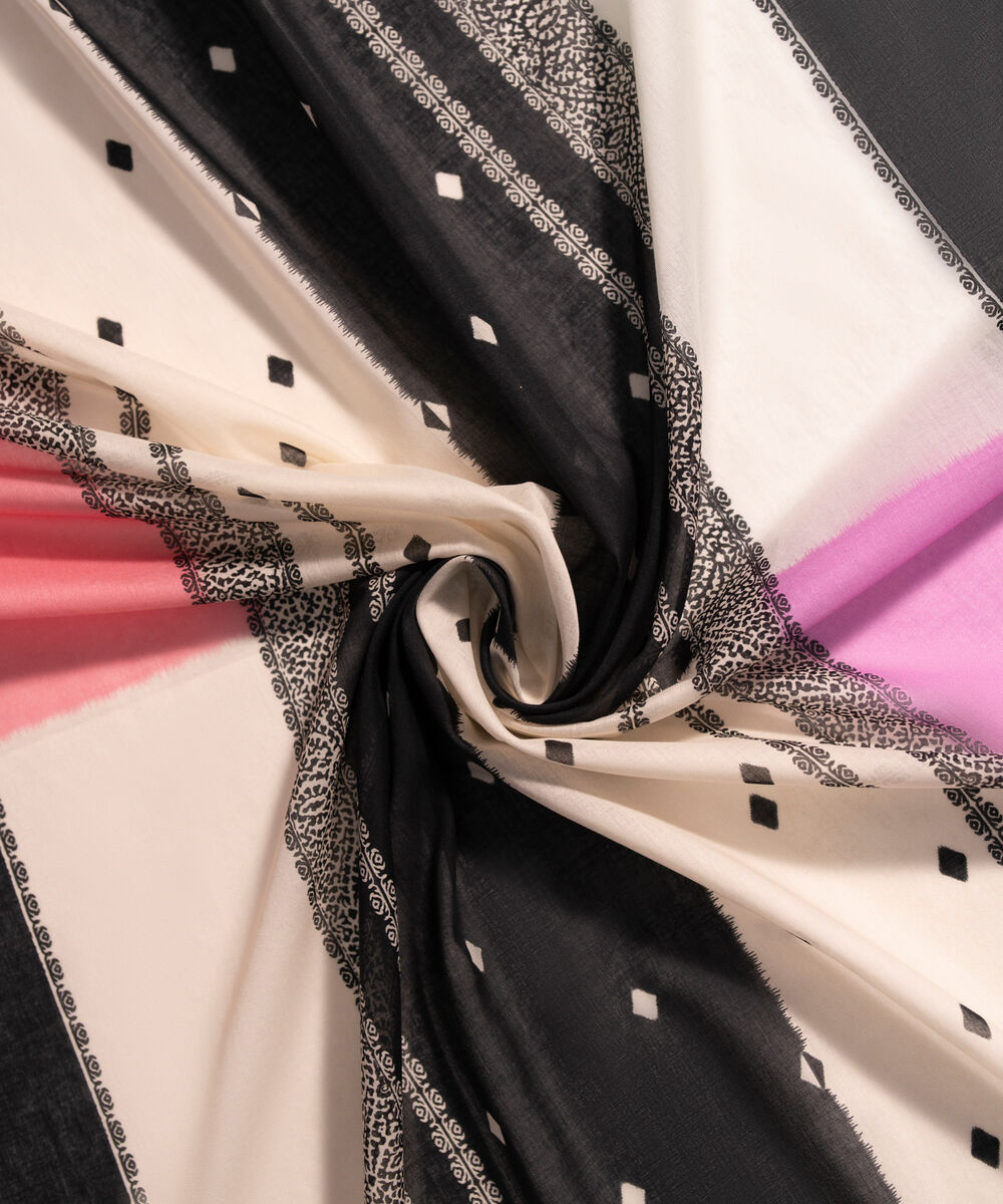 Lawn Printed Black Dupatta