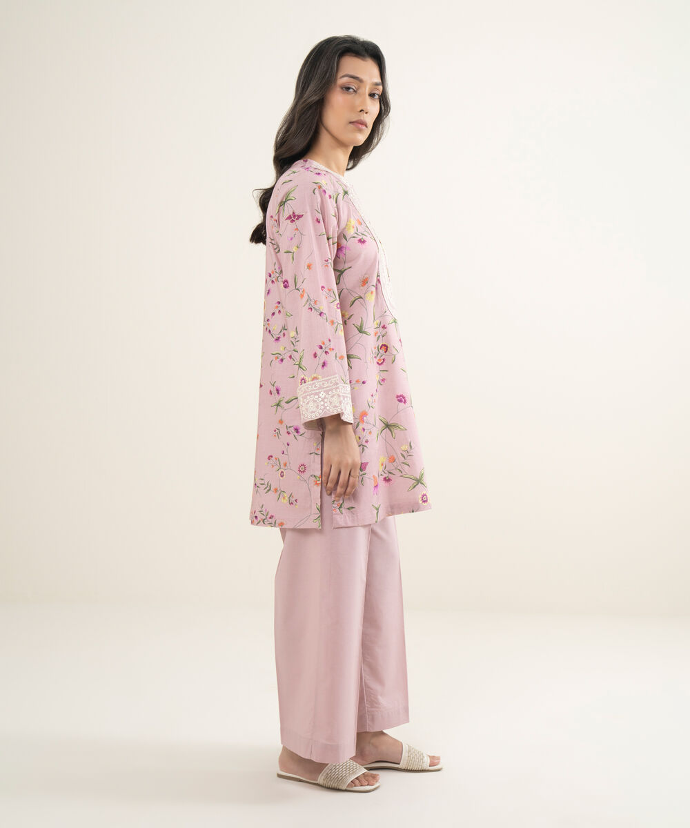 Women's RTW Cambric Solid Pink Culottes