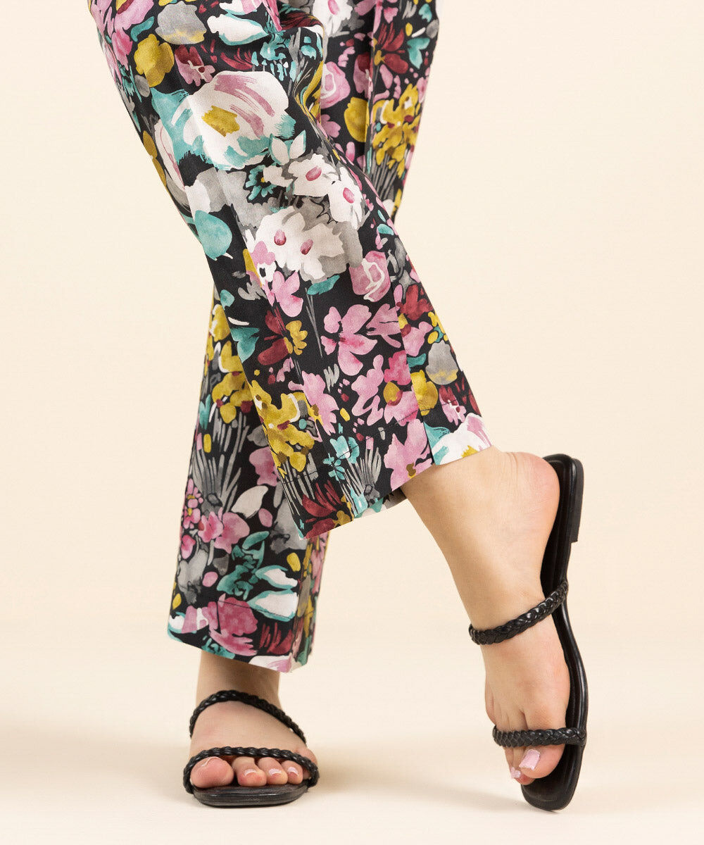 Woman - Multi Printed Cambric Straight Pants