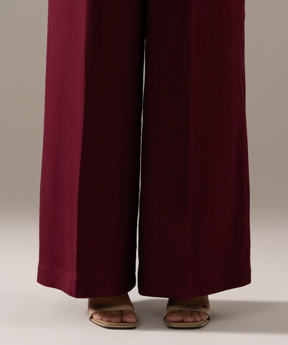 Women's RTW Bedford Solid Plum Flared Pants