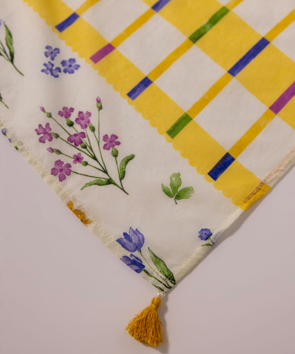 Lawn Printed Yellow Dupatta