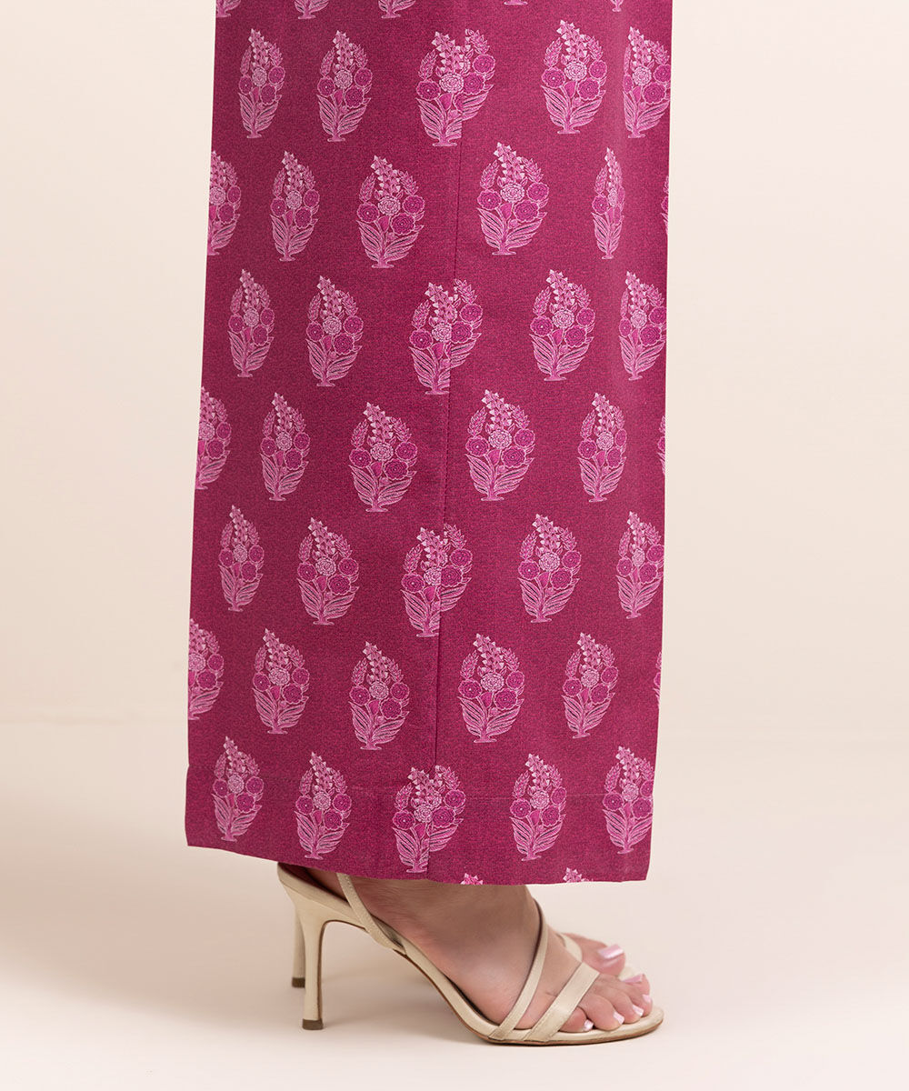 Woman - Pink Printed Cambric Culottes