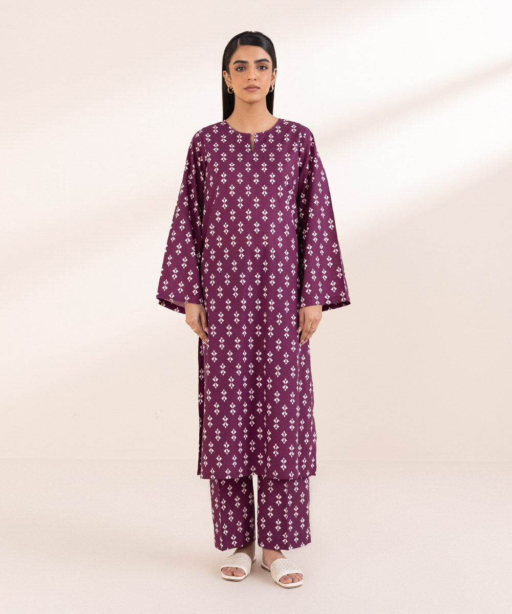Women's Pret Lawn Purple Printed A-Line Shirt