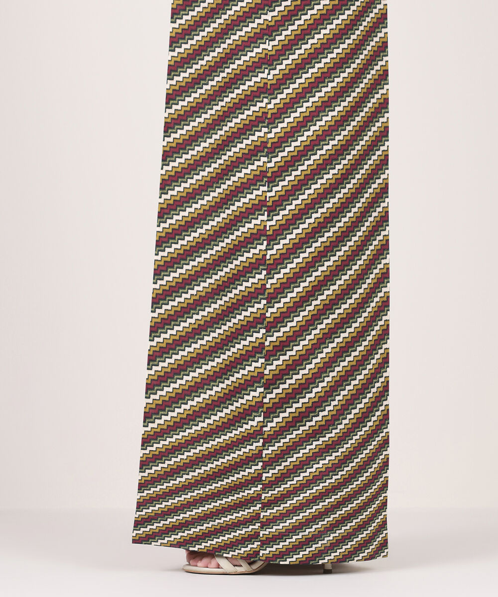 Women's RTW Cambric Brown Printed Flared Pants