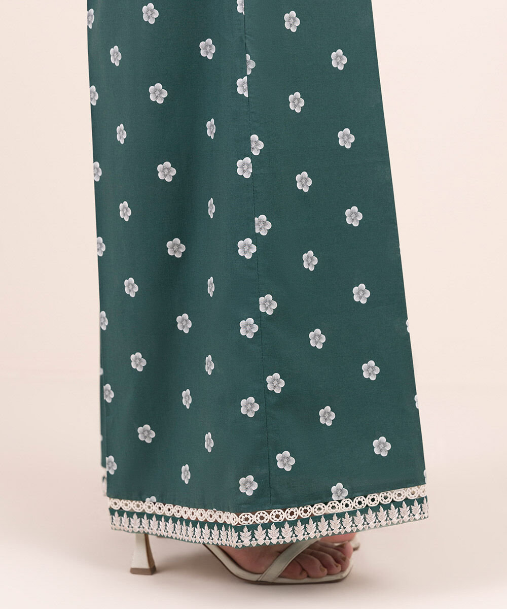 Women's Pret Cambric Green Printed Culottes