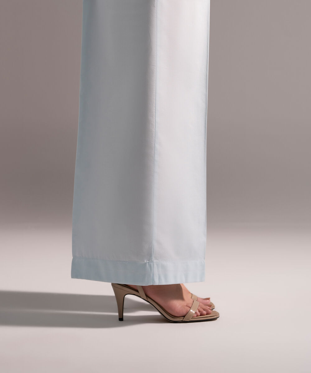 Women's RTW Cambric Solid Blue Culottes