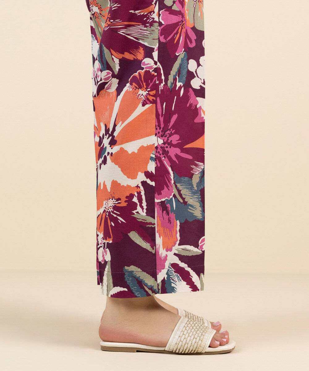 Woman - Multi Printed Cambric Straight Pants