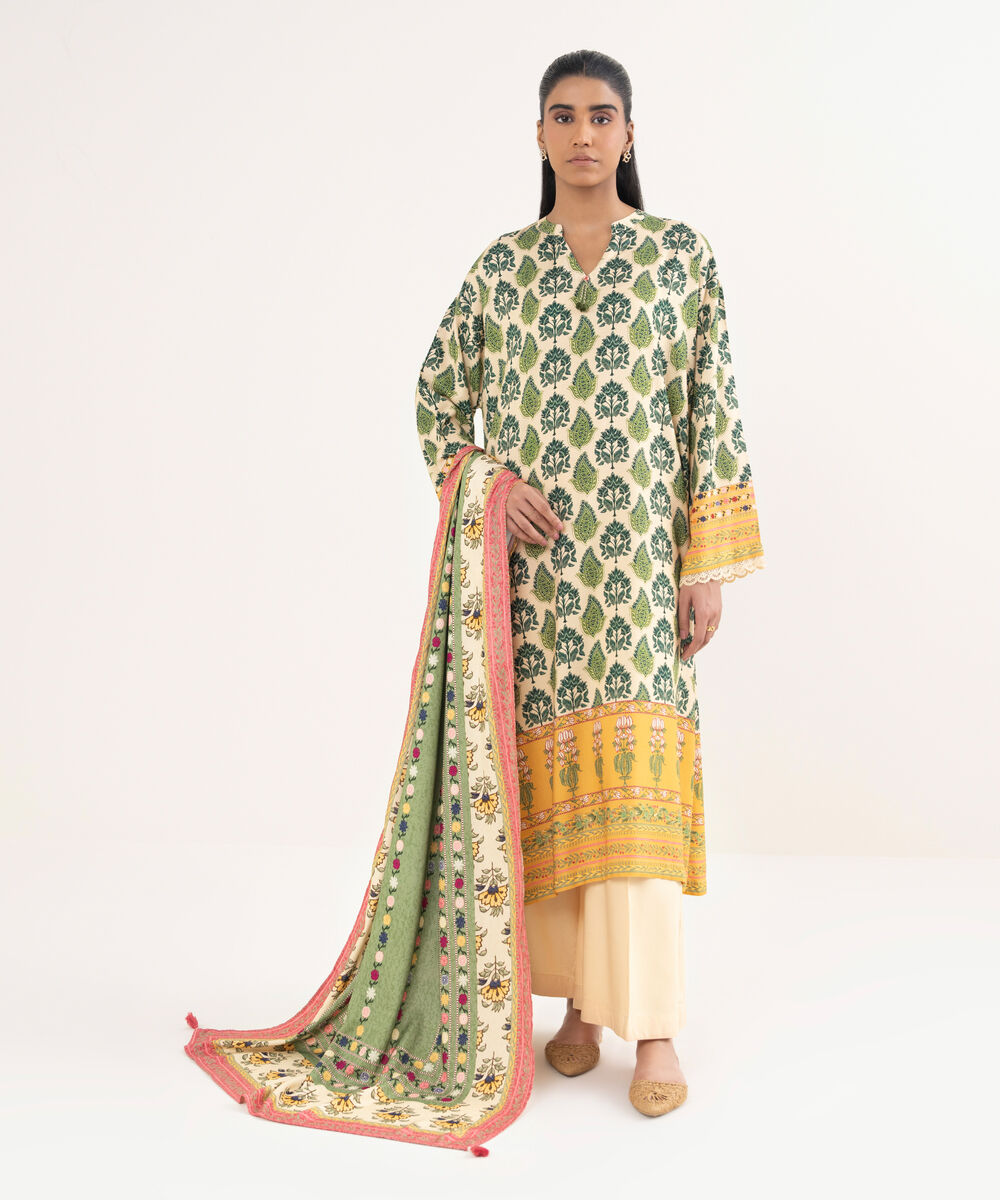 Women's RTW Viscose Linen Printed Multi Drop Shoulder Shirt