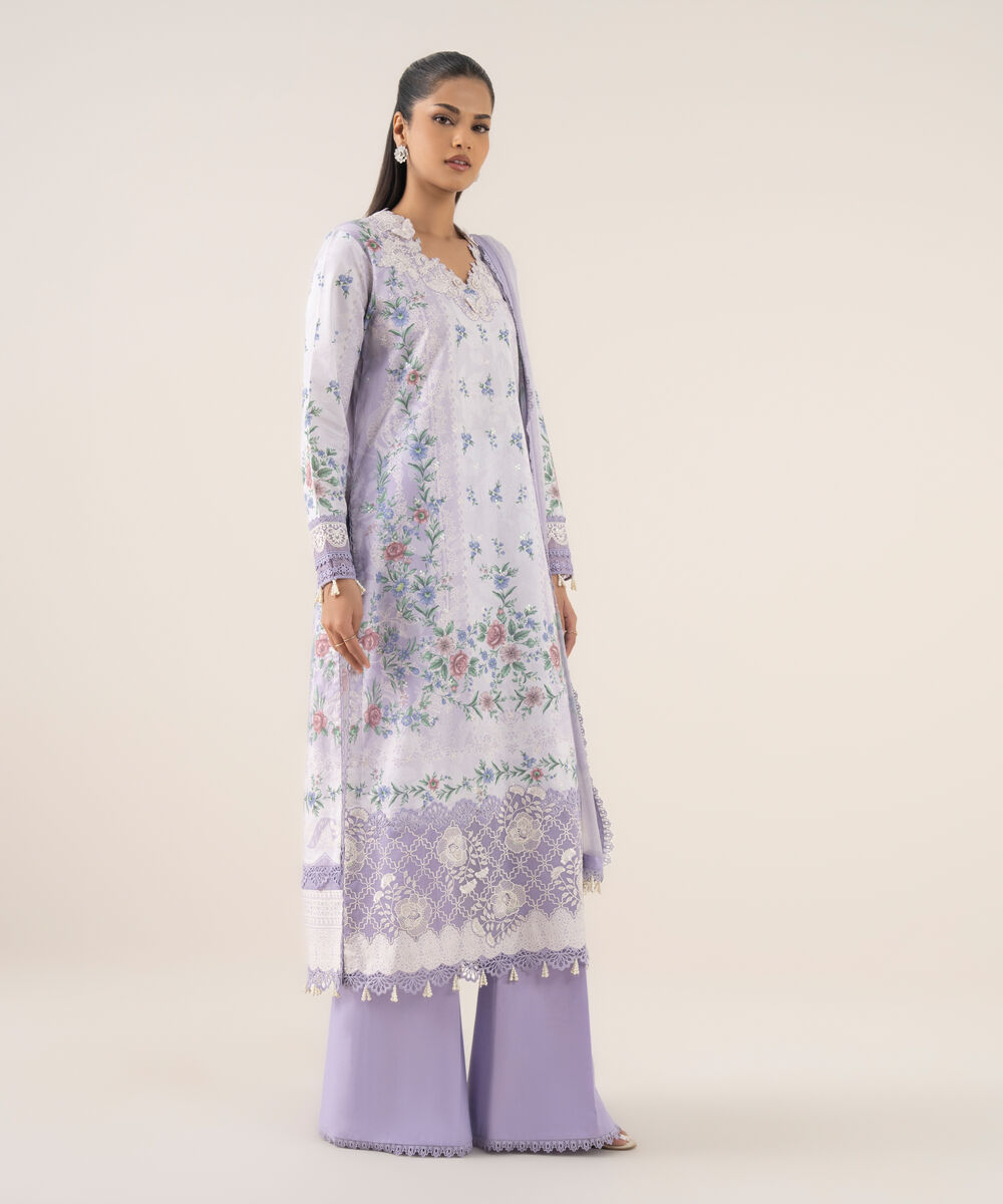 Women's Unstitched Pima Lawn Printed Three Piece Suit