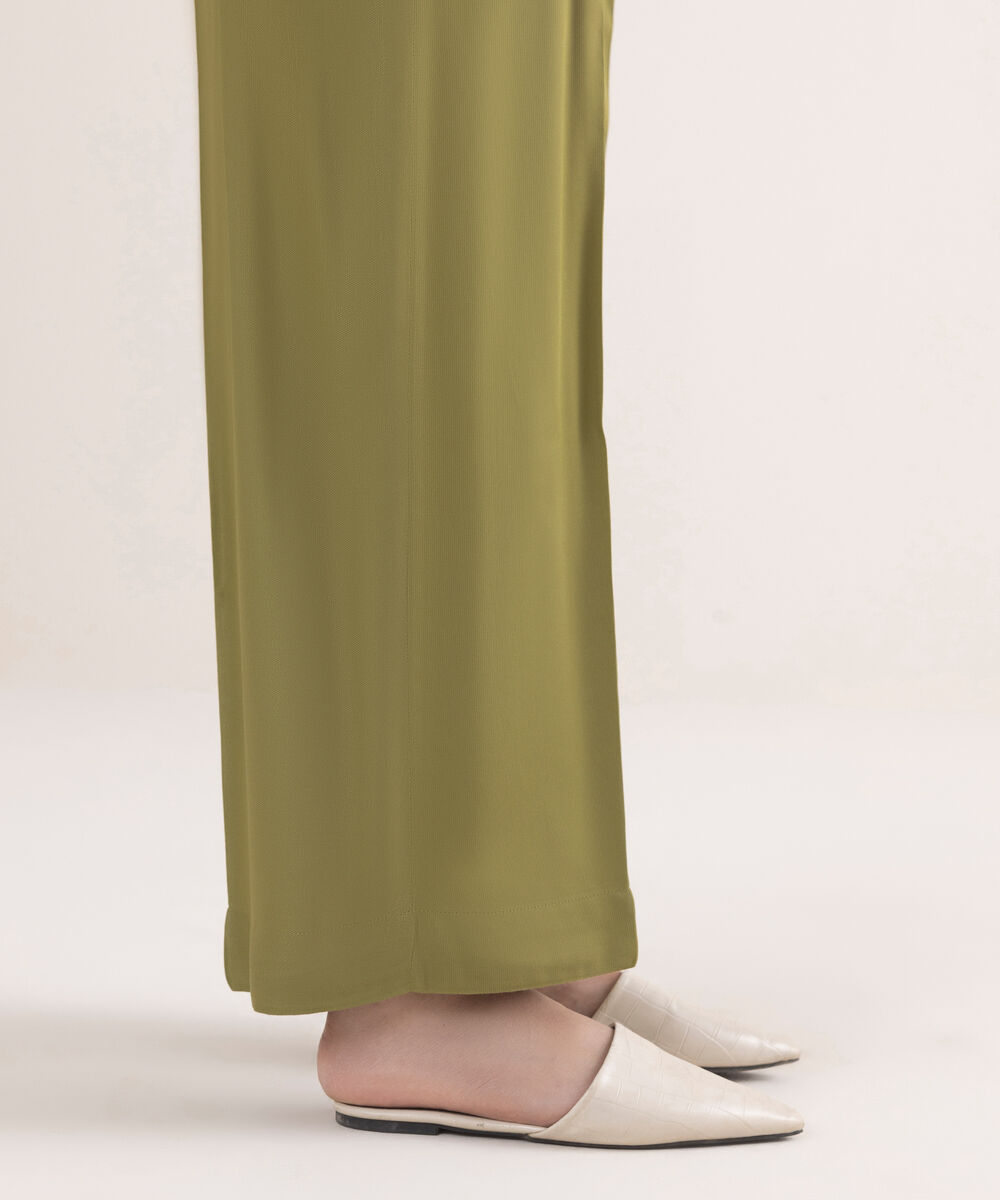 Women's RTW Bedford Solid Green Culottes