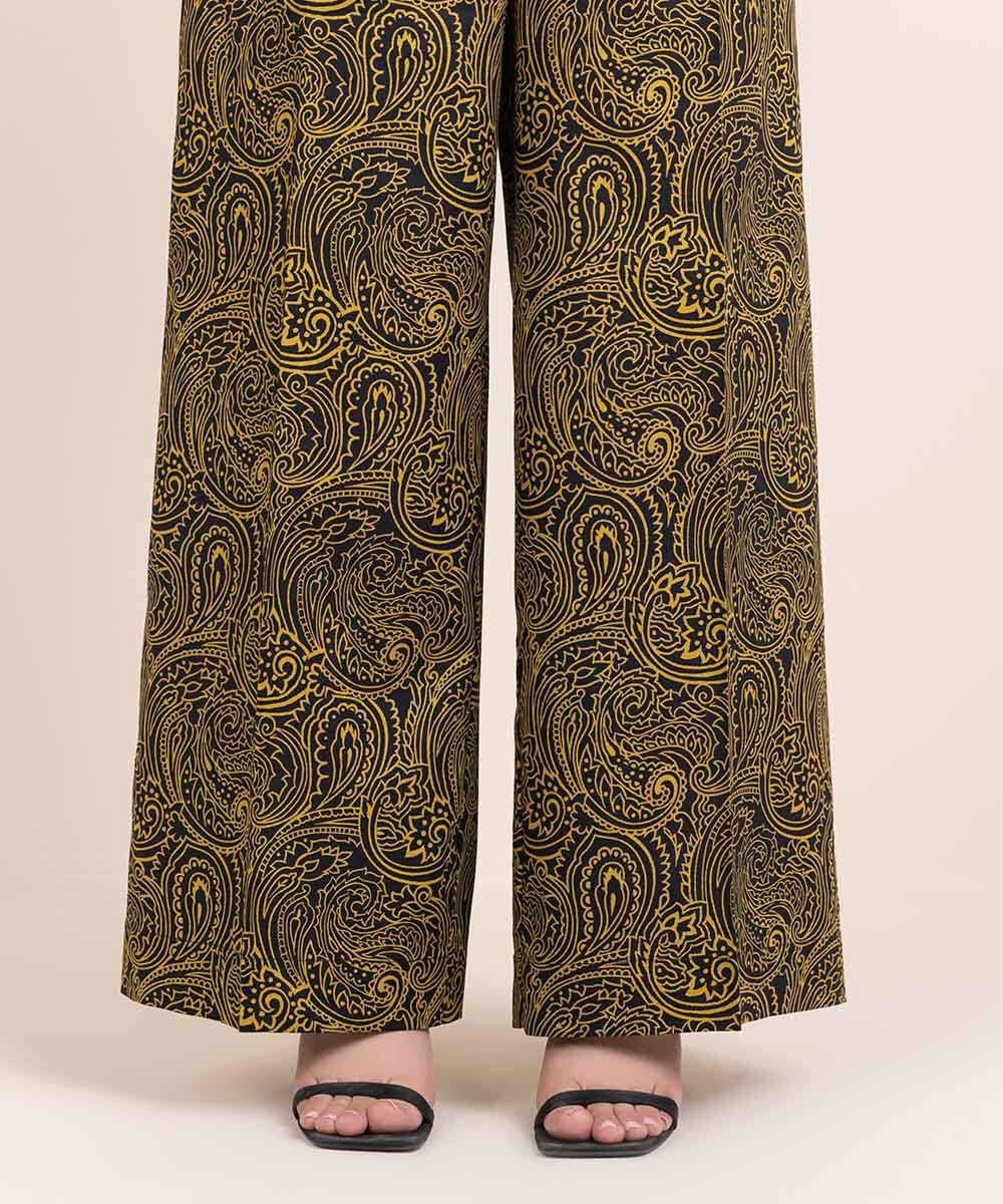 Woman - Black Printed Cambric Culottes