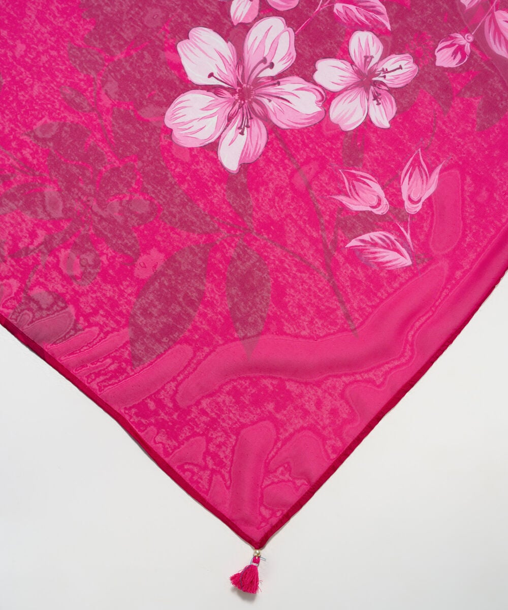 Amber Silk Printed Pink Dupatta