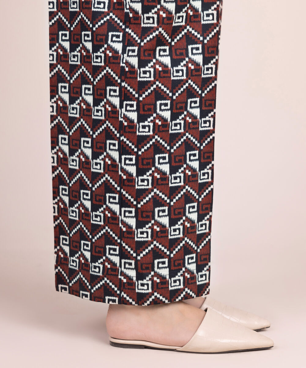 Women's RTW Khaddar Printed Black Culottes