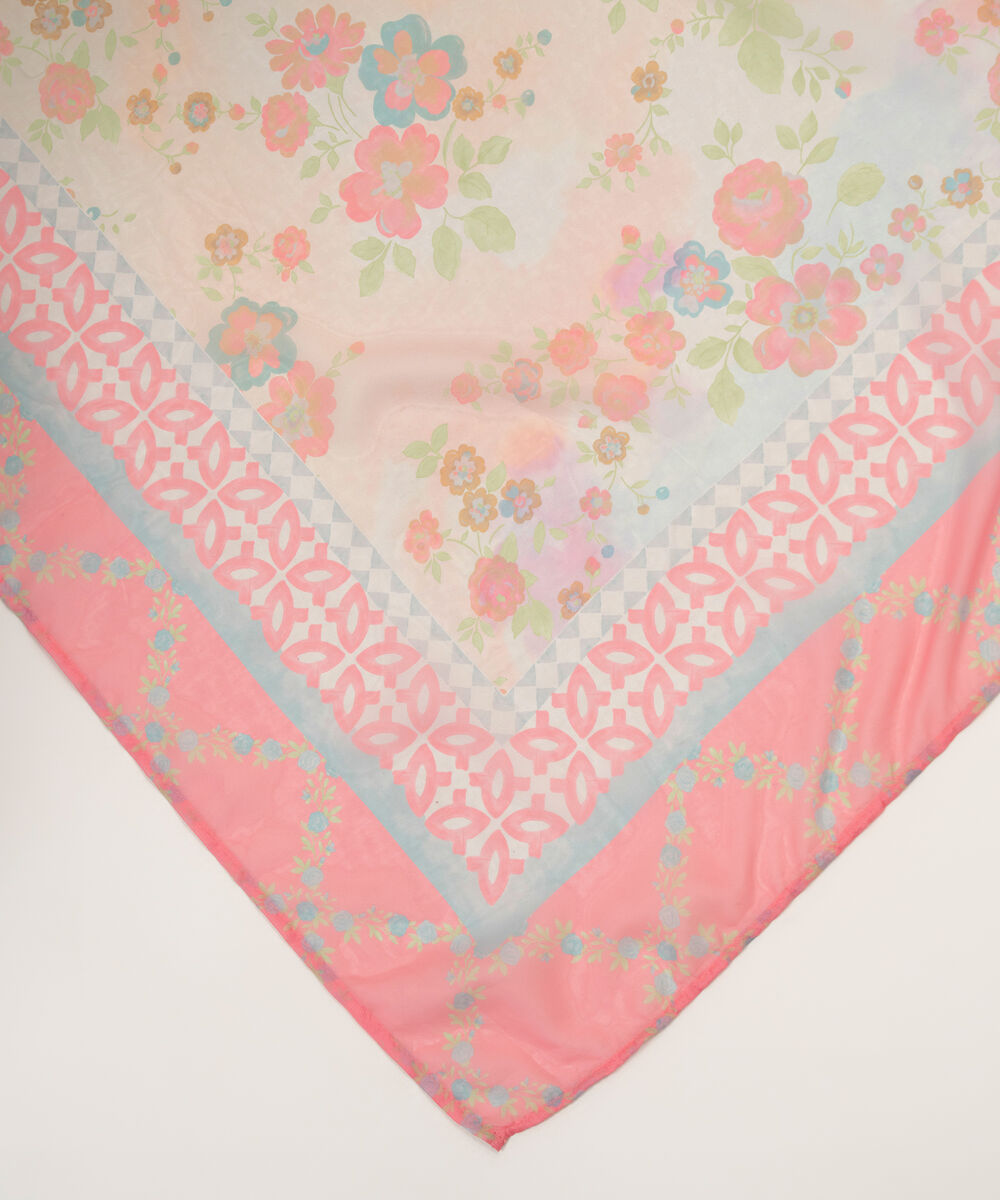 Blended Tissue Printed White Dupatta