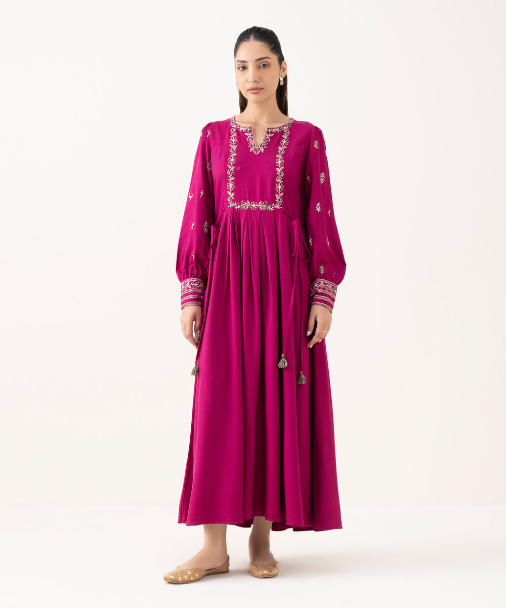 Women's RTW Cambric Pink Dyed A-Line Shirt