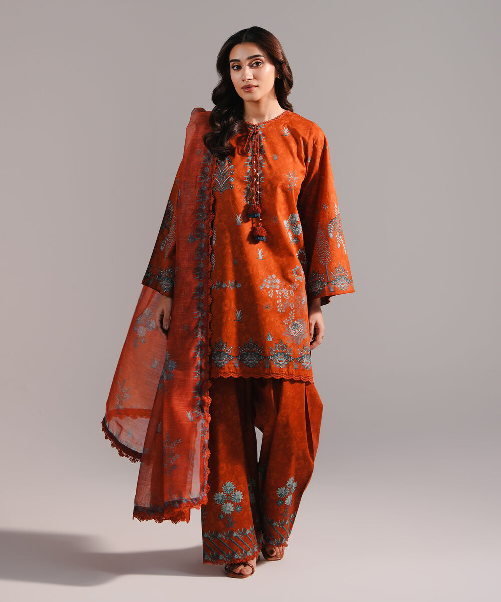 Manaar Printed Rust Dupatta