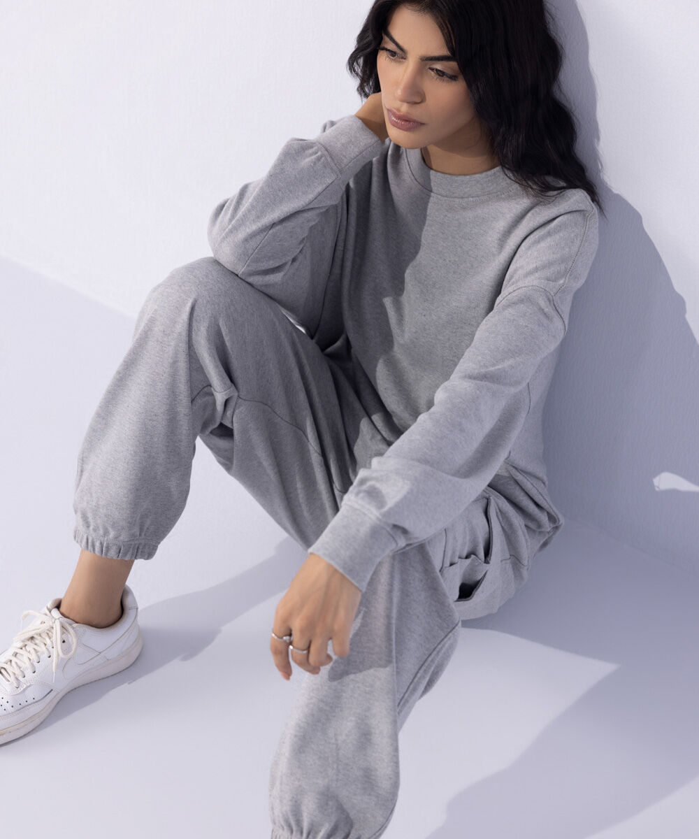 Woman - Grey Jogger Trousers with Cargo Pockets