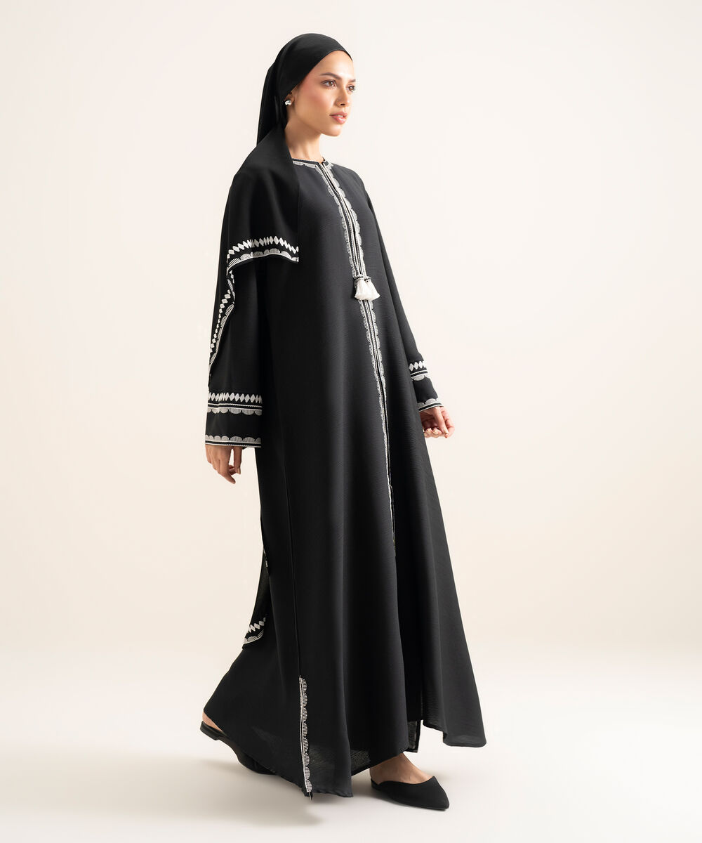 Women's Black Boho Abbaya Set