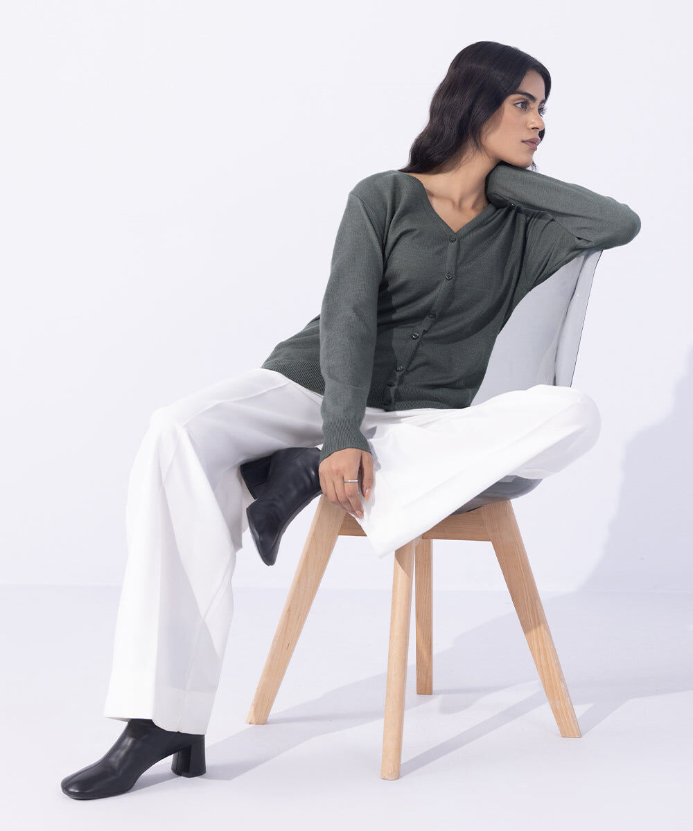 Woman - Grey Light Weight Knit Cardigan