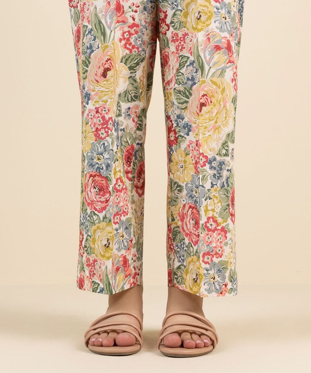 Woman - Multi Printed Cambric Straight Pants