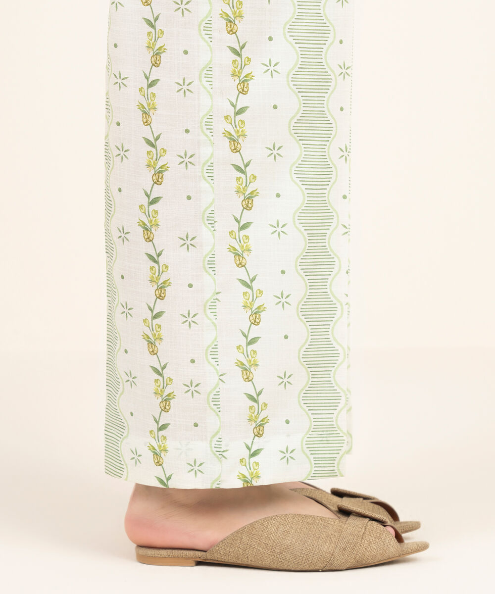 Women's RTW Crosshatch Printed Mint Green Straight Pants