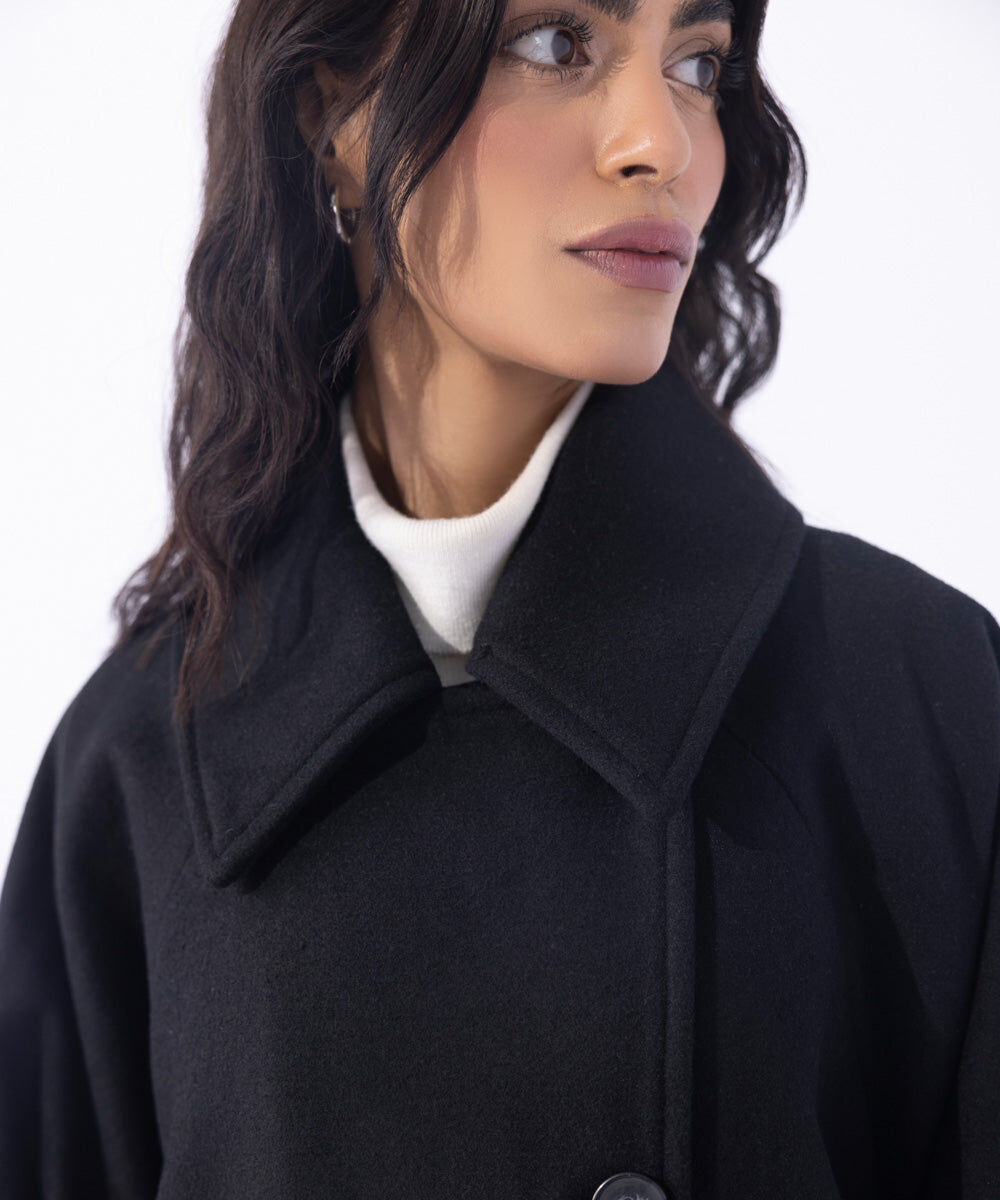 Woman - Black Cape Coat